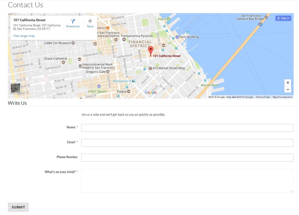 image of contact page