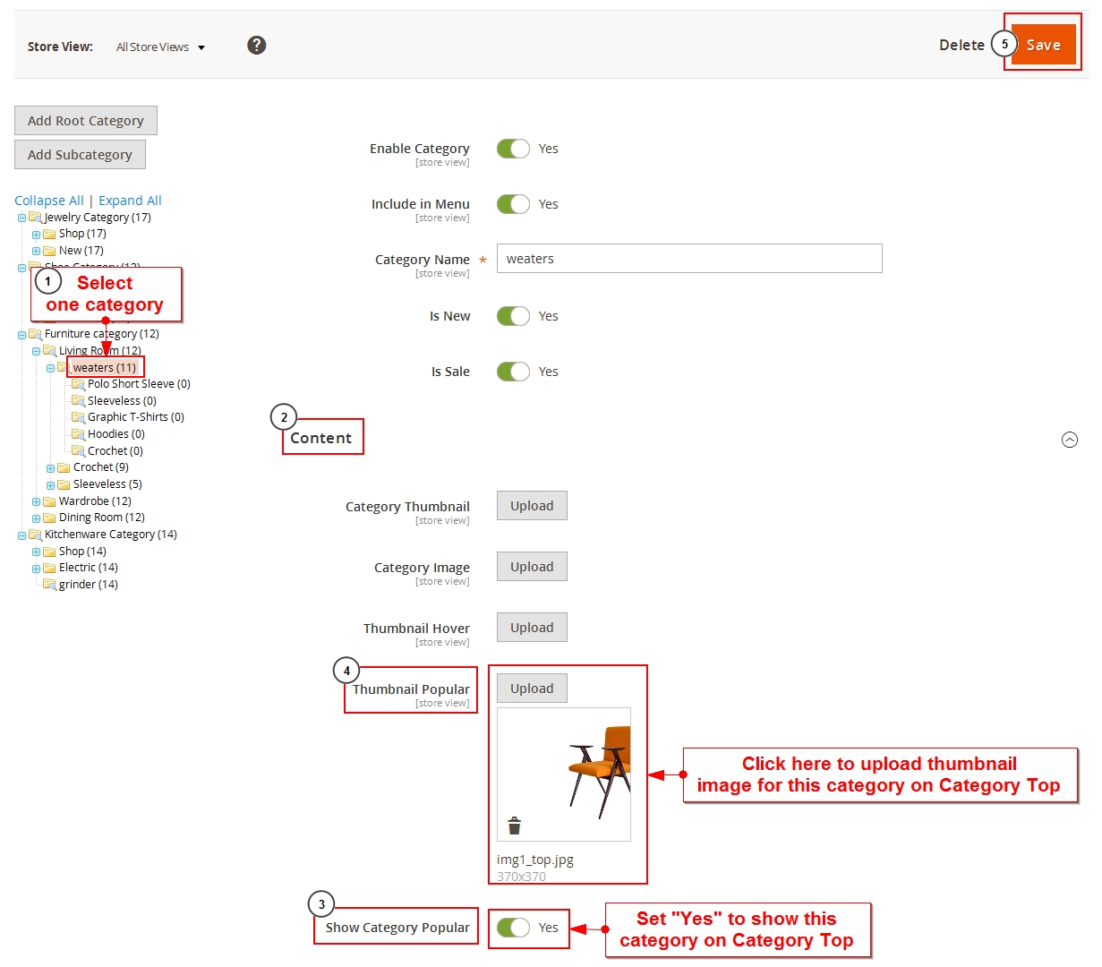 set thumbnail category