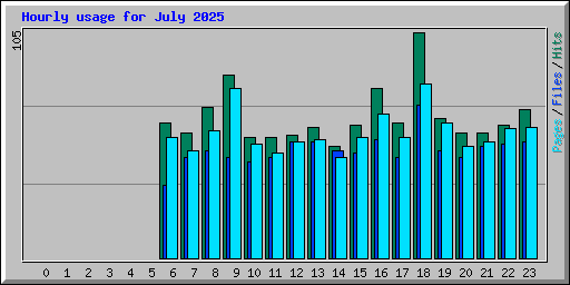 Hourly usage for July 2025